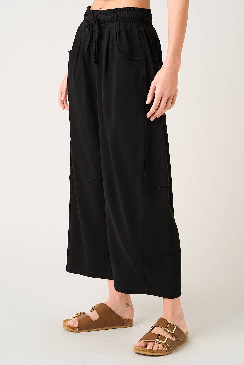 Cotton French Terry Barrel Pants