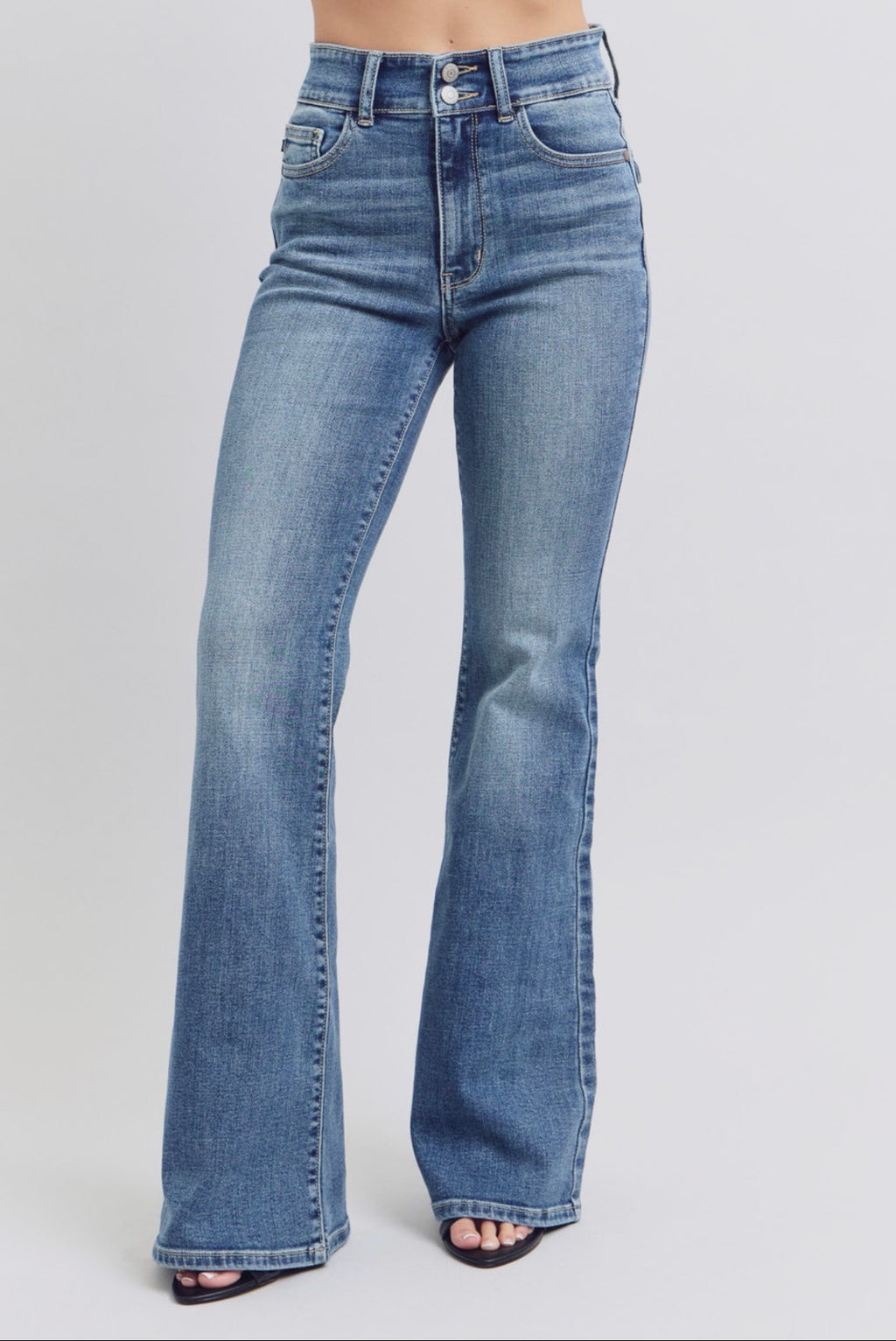 Judy Blue High Waist Double Button Flare Jean