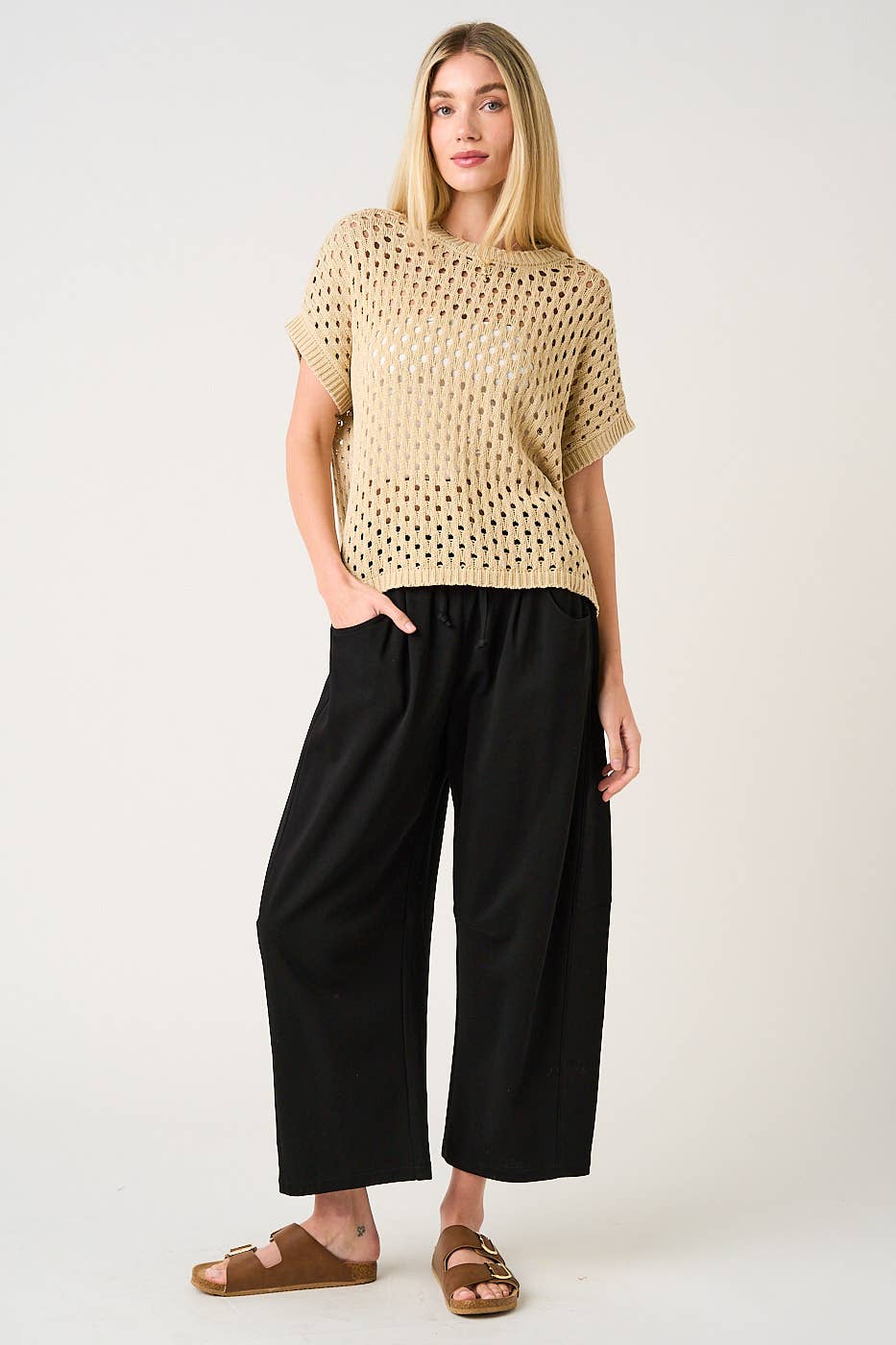 Cotton French Terry Barrel Pants