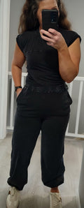 Rolled Sleeve Wrap-Front Top And Jogger Set