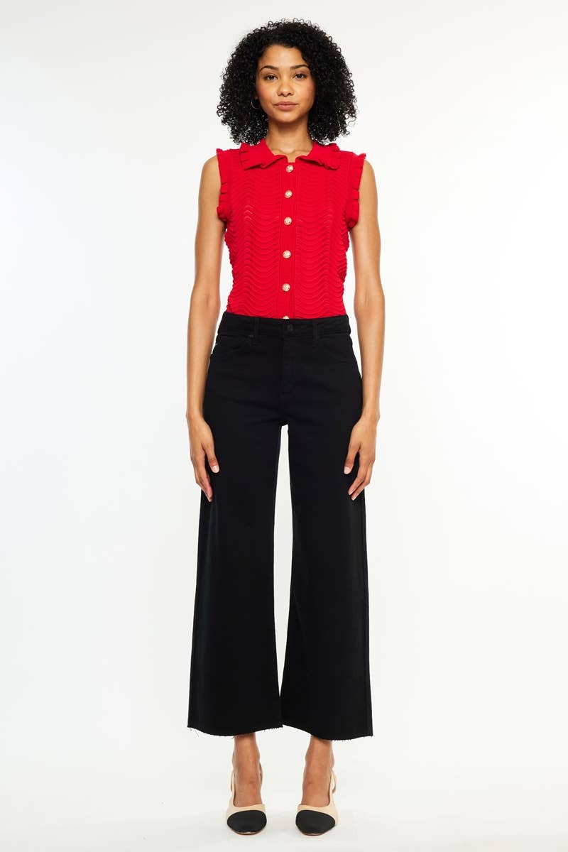 Holly High Rise Crop Wide Leg Jeans