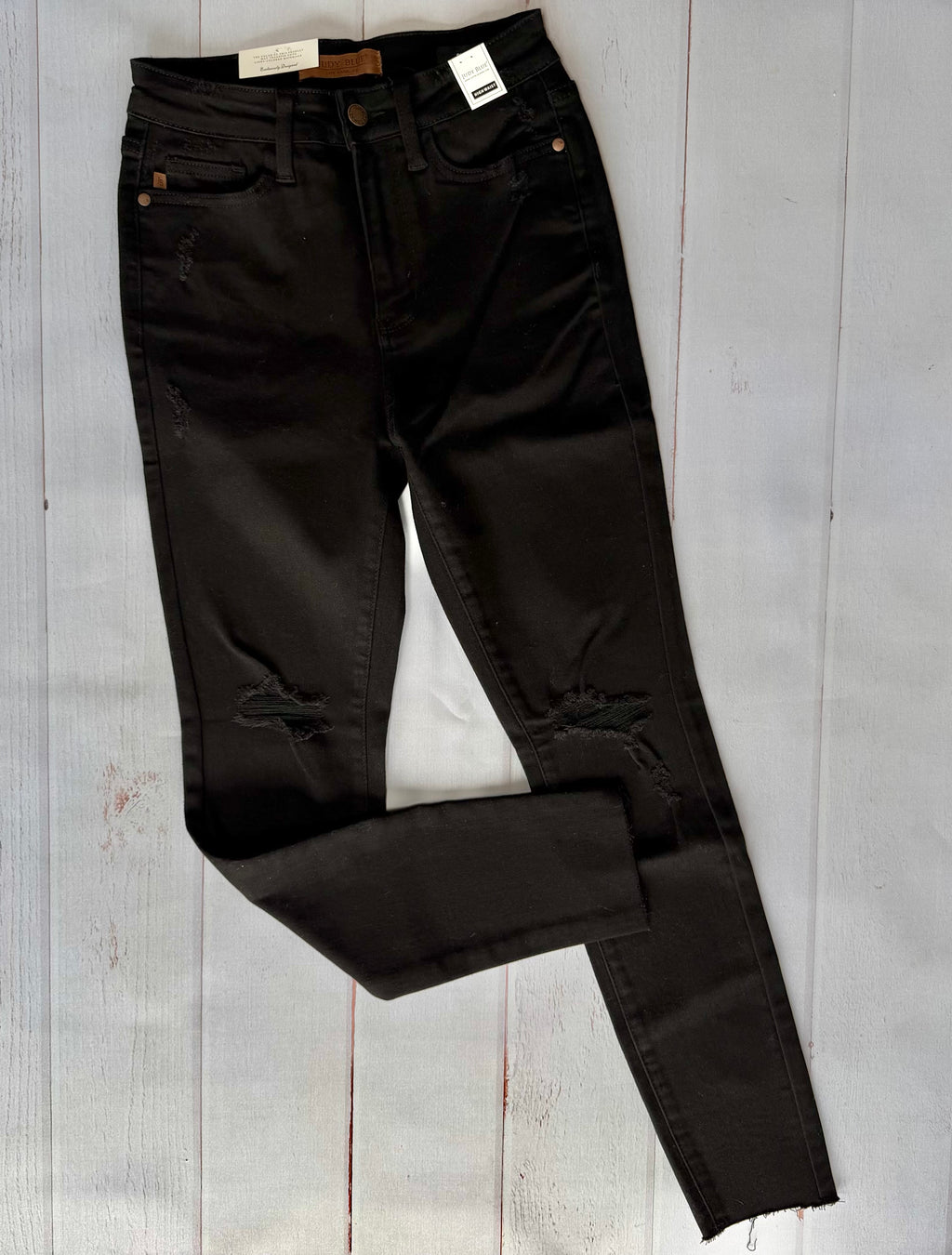Judy Blue High Waist Skinny Fit Destructed Raw Hem