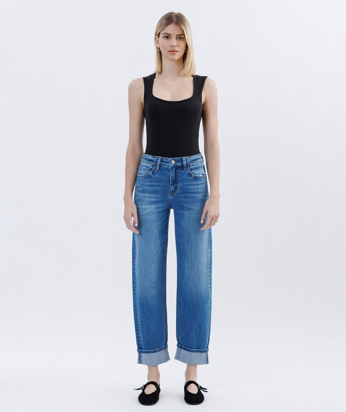 Vervet Kate Barrel Leg Stretch Jean￼