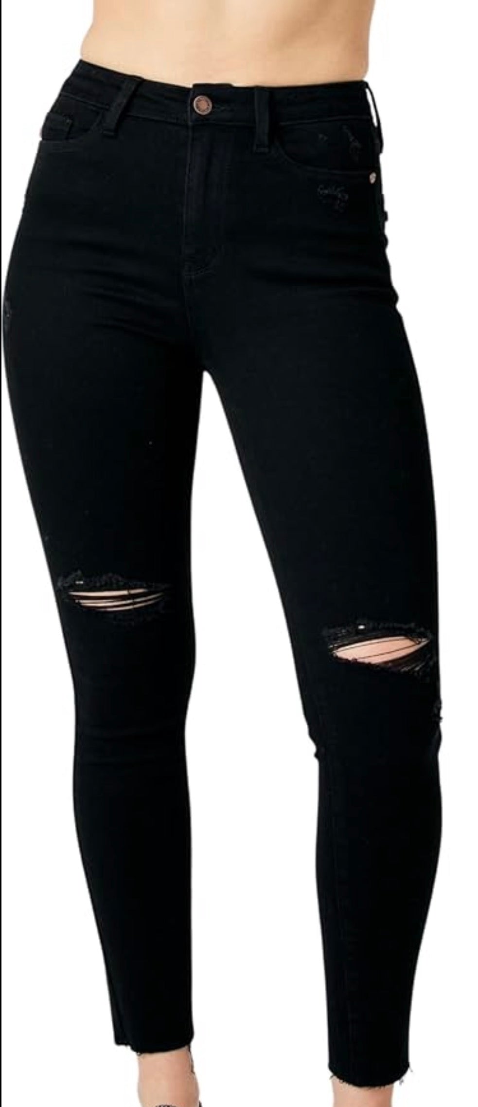 Judy Blue High Waist Skinny Fit Destructed Raw Hem