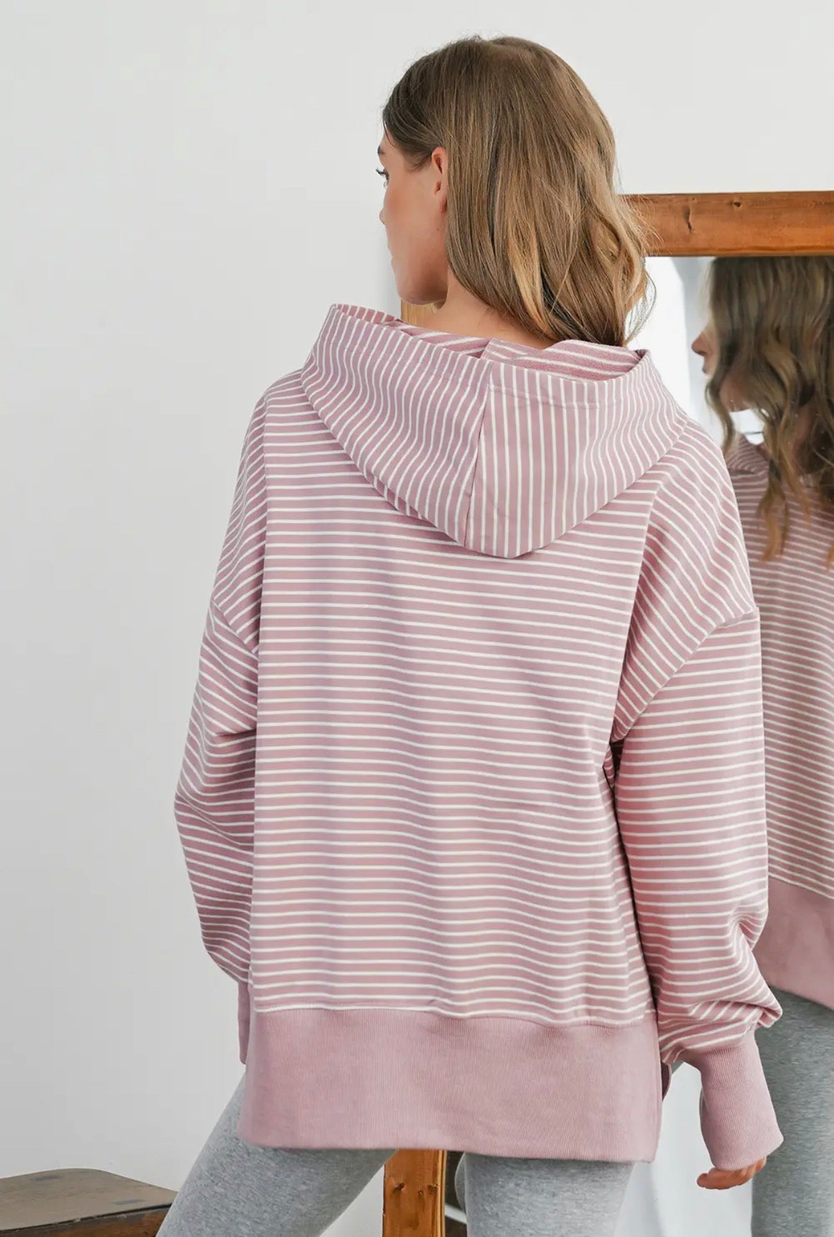 Striped Hi-Lo Hoodie