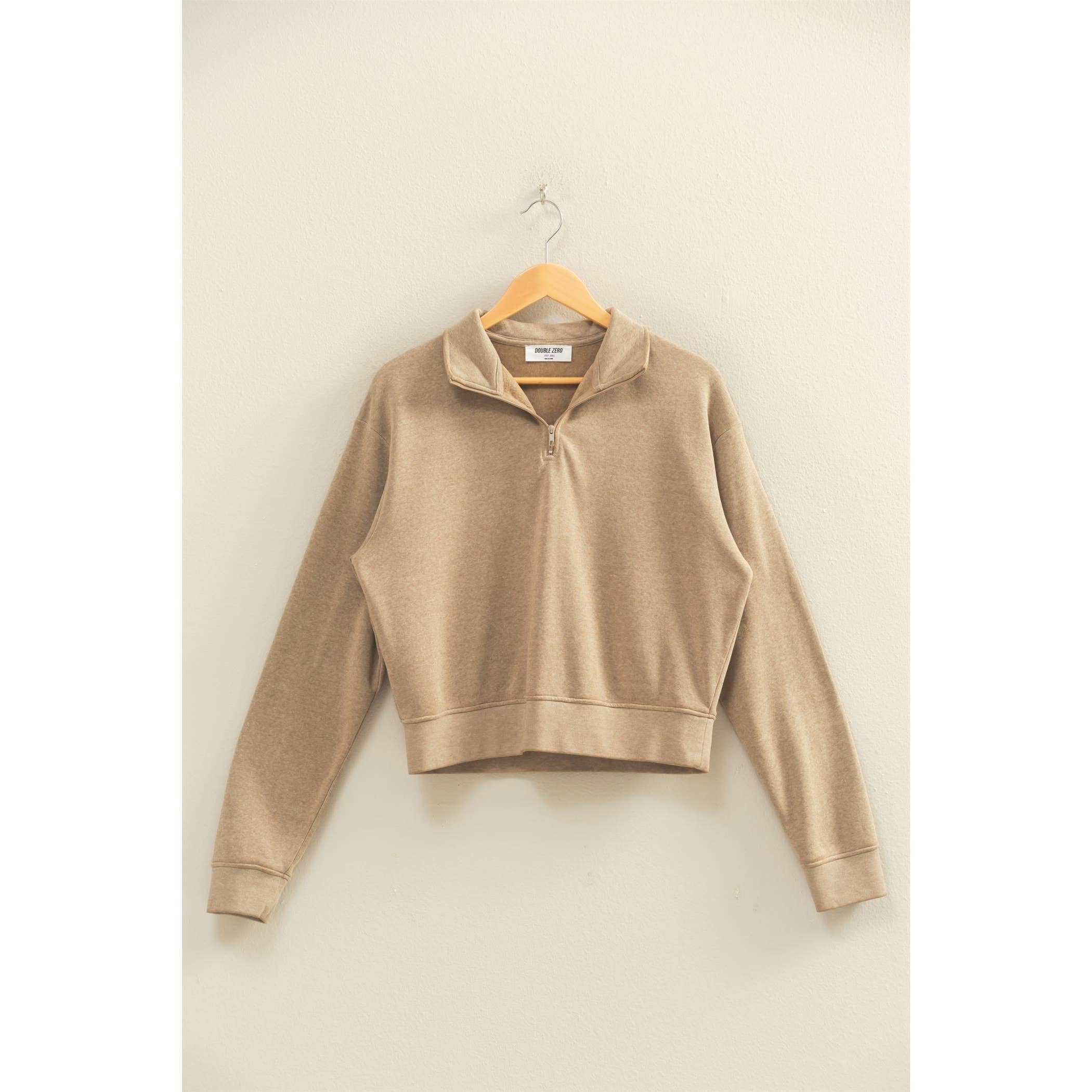 Half-Zip Burnout French Terry Pullover